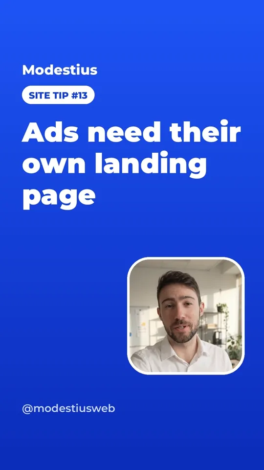 Ads need their own landing page