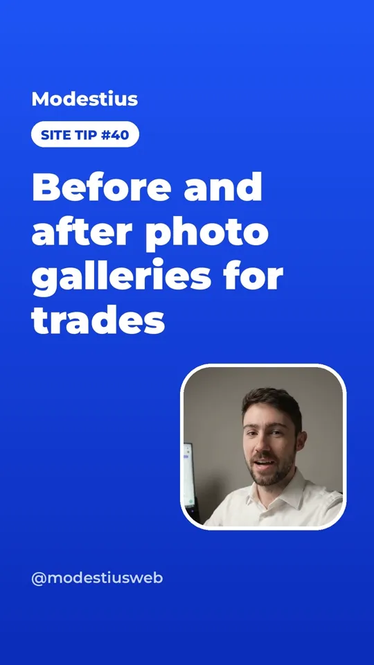 Before and after photo galleries for trades